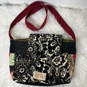 Handmade multi fabric print crossbody bag